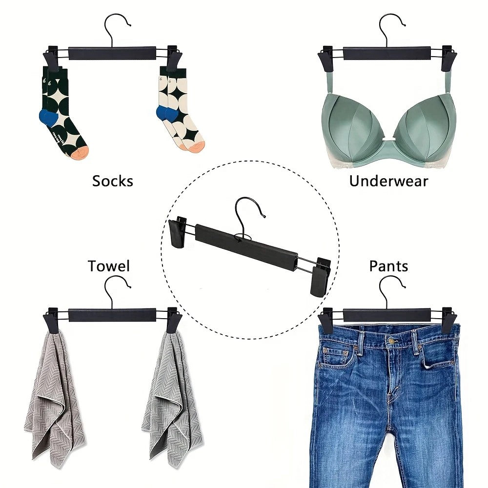 20pcs Super Anti-Slip Pants Hangers with Clips, Thickened Plastic Dual-Use Skirt/Pants Hangers, Seamless Anti-Mark Home Drying Racks, Wardrobe Organizer Essential.