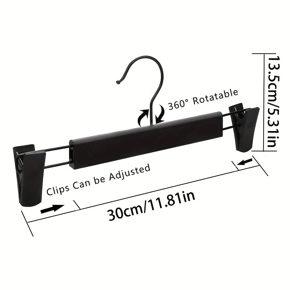 20pcs Super Anti-Slip Pants Hangers with Clips, Thickened Plastic Dual-Use Skirt/Pants Hangers, Seamless Anti-Mark Home Drying Racks, Wardrobe Organizer Essential.