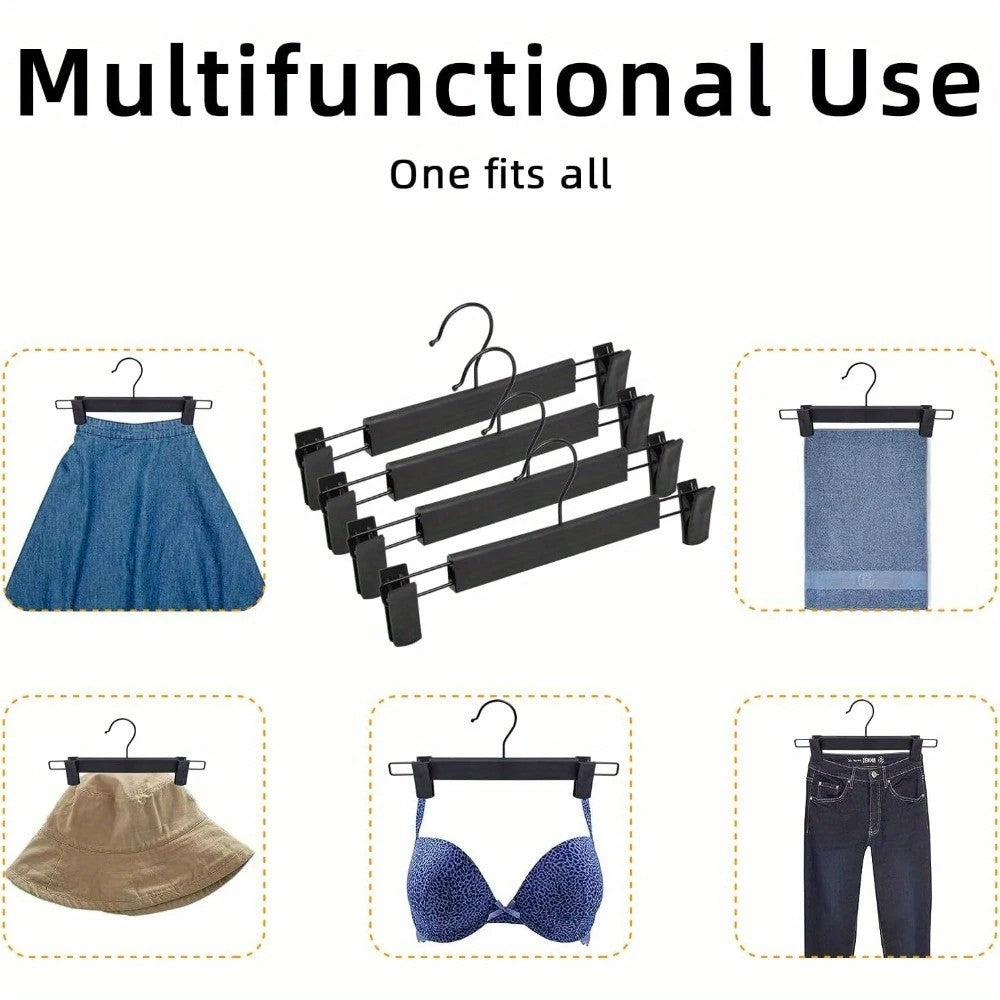 20pcs Super Anti-Slip Pants Hangers with Clips, Thickened Plastic Dual-Use Skirt/Pants Hangers, Seamless Anti-Mark Home Drying Racks, Wardrobe Organizer Essential.