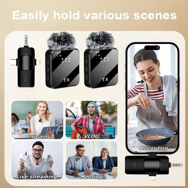 2.4G Wireless Lavalier Microphone: Multi - person, Full - scenario Audio, 25m HD Noise - reduction