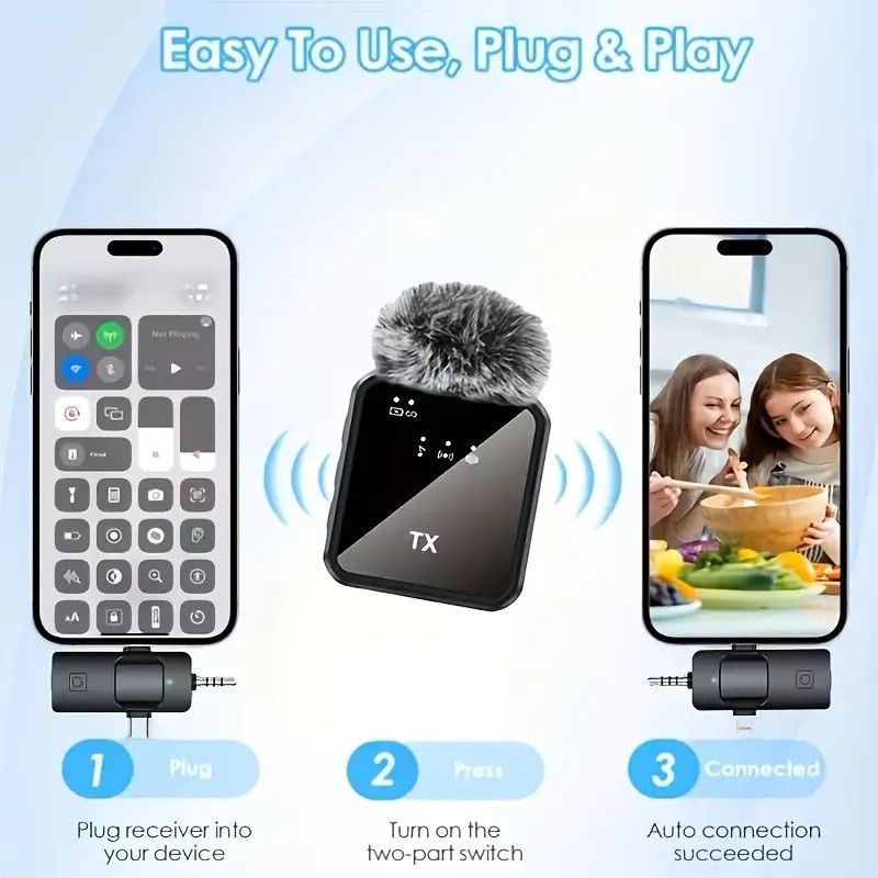 2.4G Wireless Lavalier Microphone: Multi - person, Full - scenario Audio, 25m HD Noise - reduction