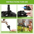 Vertical multi-arm mist cooling system, 360° surround atomization, brass anti-clog nozzles, 8m tubing, no electricity needed—connects to faucet and sprays instantly, supports multi-sprinkler series connection, ideal for patio, garden, and outdoor cooling.