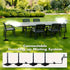 Vertical multi-arm mist cooling system, 360° surround atomization, brass anti-clog nozzles, 8m tubing, no electricity needed—connects to faucet and sprays instantly, supports multi-sprinkler series connection, ideal for patio, garden, and outdoor cooling.