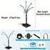 Vertical multi-arm mist cooling system, 360° surround atomization, brass anti-clog nozzles, 8m tubing, no electricity needed—connects to faucet and sprays instantly, supports multi-sprinkler series connection, ideal for patio, garden, and outdoor cooling.