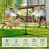 Vertical multi-arm mist cooling system, 360° surround atomization, brass anti-clog nozzles, 8m tubing, no electricity needed—connects to faucet and sprays instantly, supports multi-sprinkler series connection, ideal for patio, garden, and outdoor cooling.