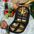 【10-Piece】Outdoor Portable Stainless Steel Cutlery Set, food-grade material, includes knife, fork, spoon, plate & tongs. Comes with a carry bag, essential for camping, commuting & dining.(golden)