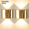 2PCS Induction wall lamp with three-color stepless dimming, 120° auto shut-off, USB rechargeable magnetic installation. Smart motion-sensing LED wall lamp, serving as both a night light and an ambient light./golden