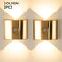 2PCS Induction wall lamp with three-color stepless dimming, 120° auto shut-off, USB rechargeable magnetic installation. Smart motion-sensing LED wall lamp, serving as both a night light and an ambient light./golden