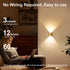 2PCS Induction wall lamp with three-color stepless dimming, 120° auto shut-off, USB rechargeable magnetic installation. Smart motion-sensing LED wall lamp, serving as both a night light and an ambient light./golden