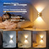 2PCS Induction wall lamp with three-color stepless dimming, 120° auto shut-off, USB rechargeable magnetic installation. Smart motion-sensing LED wall lamp, serving as both a night light and an ambient light./golden