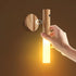 2-Pack USB Rechargeable Magnetic LED Night Light – Motion Sensor Wall Light for Bedroom, Kitchen & Bathroom/Ash wood color