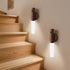 2-Pack USB Rechargeable Magnetic LED Night Light – Motion Sensor Wall Light for Bedroom, Kitchen & Bathroom/Ash wood color