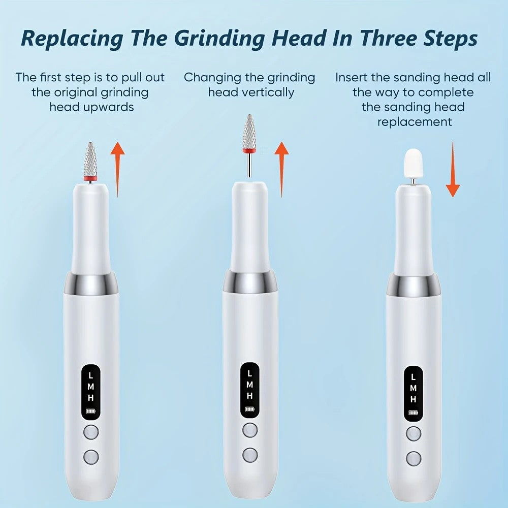 Pink   Wireless Charging Nail Drill, 3-Speed Adjustable, Professional-Level Care in One Tool