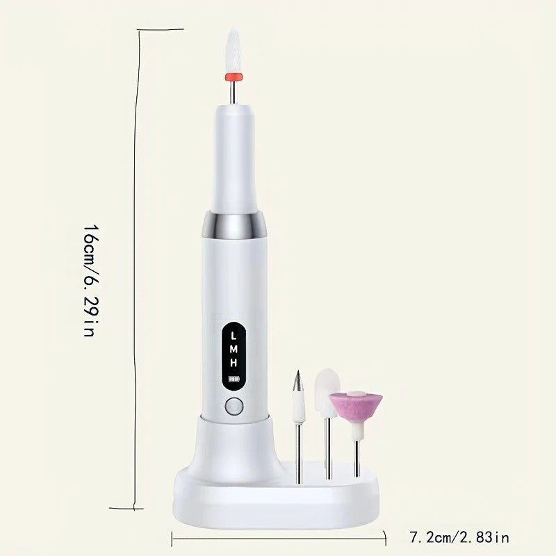 Pink   Wireless Charging Nail Drill, 3-Speed Adjustable, Professional-Level Care in One Tool