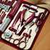 42-Piece Classic Stainless Steel Manicure & Pedicure Set: Concave Blade Precision Claws, Portable Travel Case, Ideal for Home, Travel & Gifting./wine red