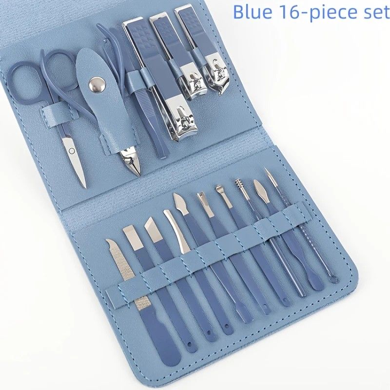 16-Piece Nail Care Set | Portable & Professional, One Box for Hand & Foot Details。green