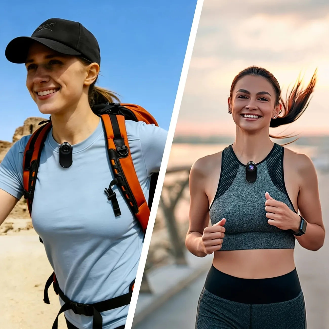 Thumb-Sized 1080P Portable Action Camera: Rotatable Back Clip / Multi-Accessory Expansion / 300mAh Battery, Hands-Free for Cycling, Hiking & Vlogs!(black)