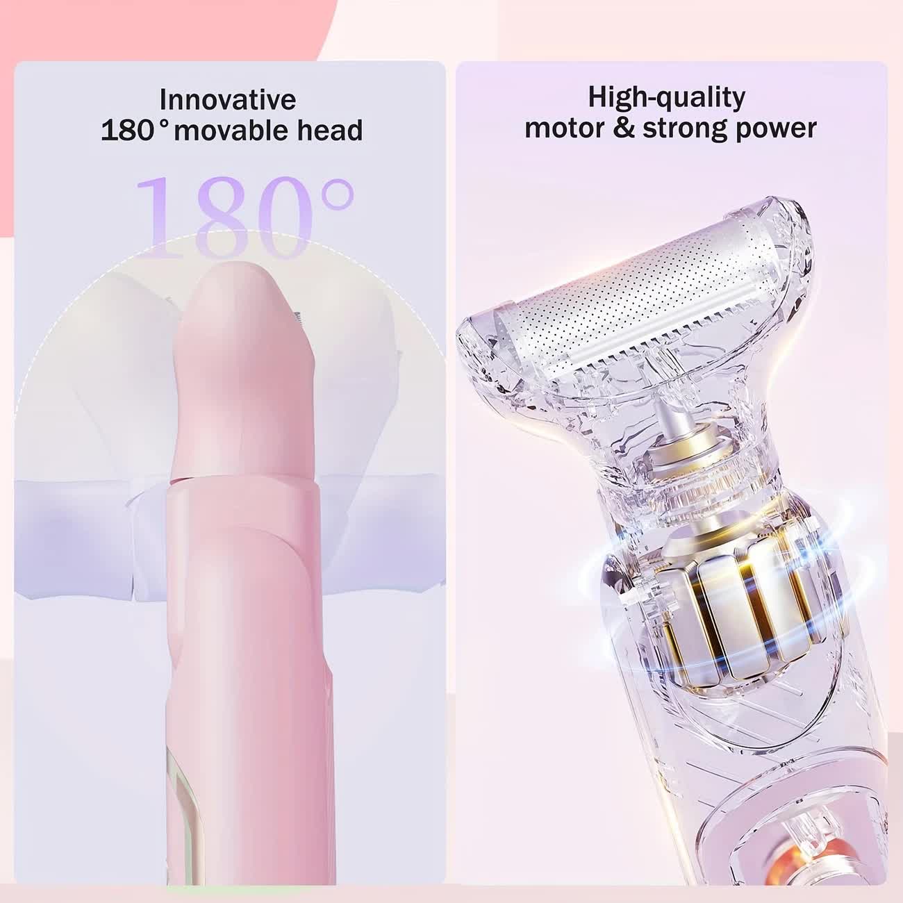 Women's Whole Body Electric Hair Removal Device, Painless Hair Removal, Type-C Fast Charging .pink