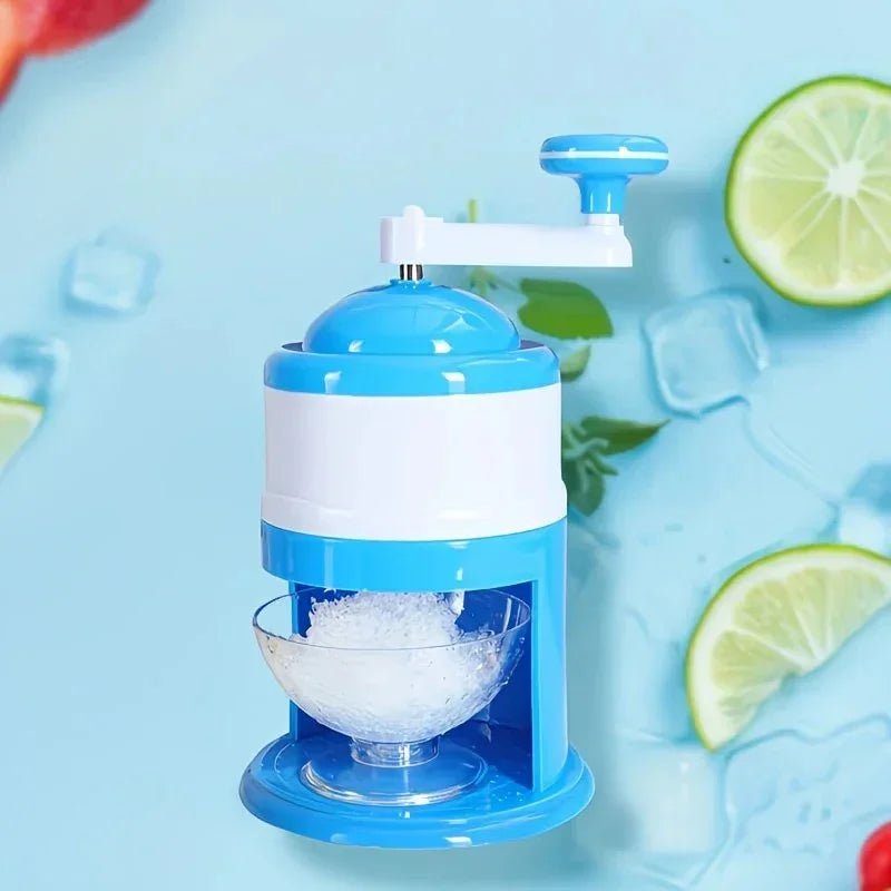 Manual Shaved Ice Machine – Compact Snow Ice Maker for Smoothies & Milkshakes Blue