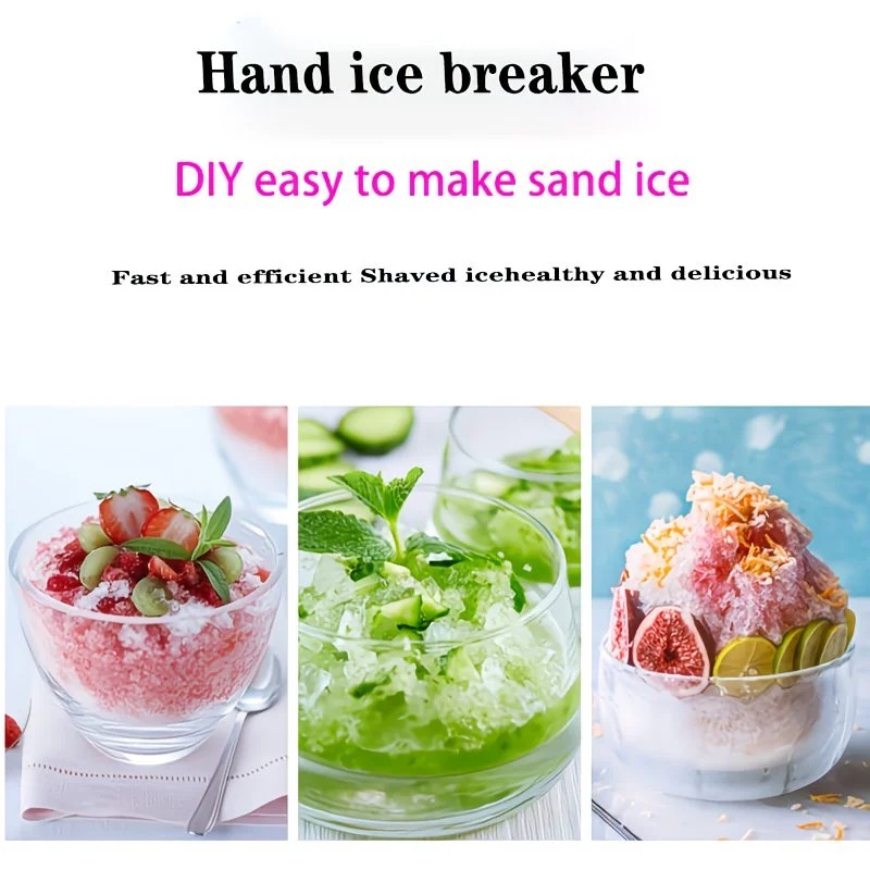1 Multi-Function Shaved Ice Machine and Snow Ice Maker – Compact Manual Ice Shaver with Smoothie and Milkshake Making Functions. blue