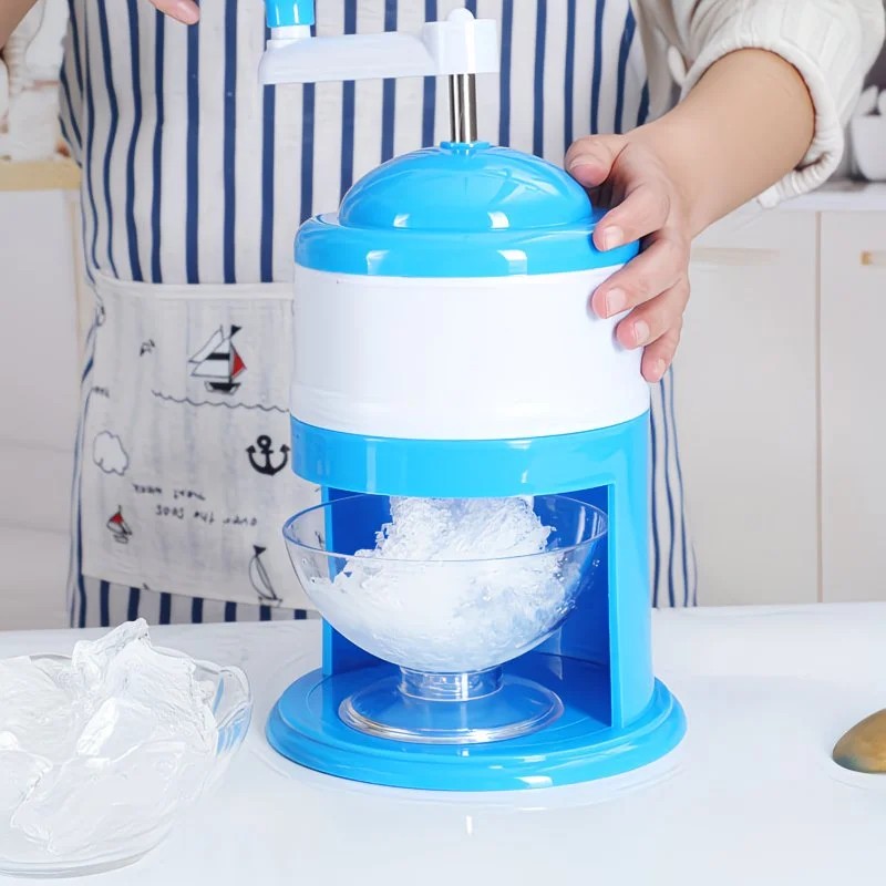 1 Multi-Function Shaved Ice Machine and Snow Ice Maker – Compact Manual Ice Shaver with Smoothie and Milkshake Making Functions. blue