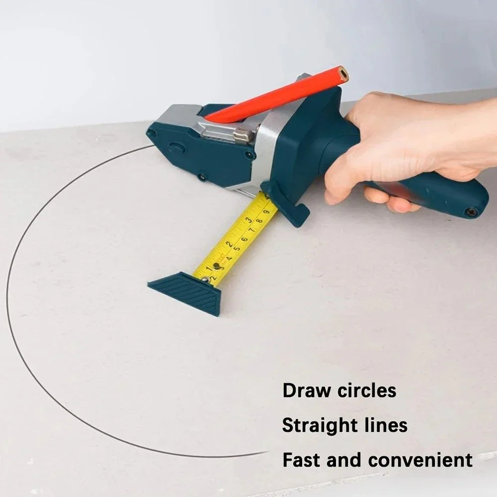 Professional Gypsum Board Cutter Kit with 5m Tape Measure & 5 Spare Blades Aluminum TPR Handle for Dust Free Drywall Foam KT Board Cutting Includes Pencil Ideal for DIY & Professional Use