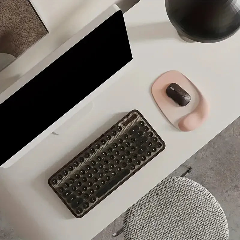 Ergonomic Gel Mouse Pad, 4-Layer Anti-Slip Breathable Support, Conforms to Wrist Prevents Strain, Pain-Free During Long Office Hours./black