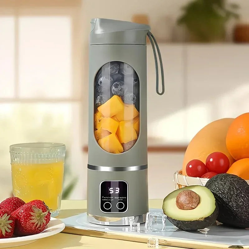 Portable USB Blender – 10‑Blade 390 Motor, 450ml Cup, Type‑C Charging (Green)