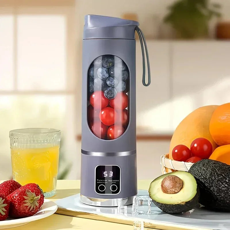 Portable USB Blender – 10‑Blade 390 Motor, 450ml Cup, Type‑C Charging (Purple)