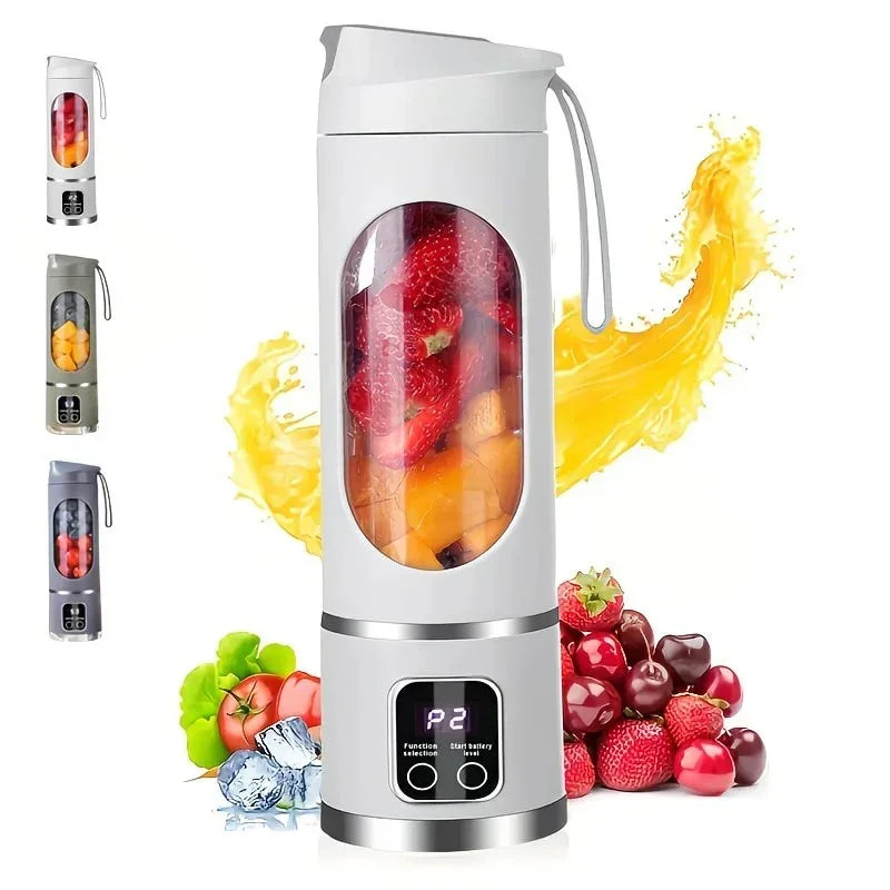 Portable USB Blender – 10‑Blade 390 Motor, 450ml Cup, Type‑C Charging (Purple)