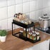 Two-tier pull-out storage rack. An organizational lifesaver for under the kitchen sink. Features adjustable shelves for easy storage of bottles and jars. In a sleek, modern design. Perfect as a kitchen shelf, bathroom organizer, or household storage(WHITE