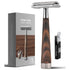 Classic Imitation Wood Double Edge Safety Razor – Eco-Friendly Wet Shaving, Weighted Balance, Men's Grooming Gift.(Silver wood grain)