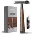 Classic Imitation Wood Double Edge Safety Razor – Eco-Friendly Wet Shaving, Weighted Balance, Men's Grooming Gift.(Silver wood grain)