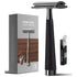 Classic Imitation Wood Double Edge Safety Razor – Eco-Friendly Wet Shaving, Weighted Balance, Men's Grooming Gift.(Silver wood grain)