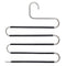 3 Pack Multi-Layer Stainless Steel Metal Pants Hangers, Bedroom Storage, S-Shaped Anti-Slip No-Mark, Space Saving, Closet Storage Rack, Pants Jeans Scarves Hanging, Black Version
