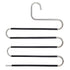 3 Pack Multi-Layer Stainless Steel Metal Pants Hangers, Bedroom Storage, S-Shaped Anti-Slip No-Mark, Space Saving, Closet Storage Rack, Pants Jeans Scarves Hanging, Black Version