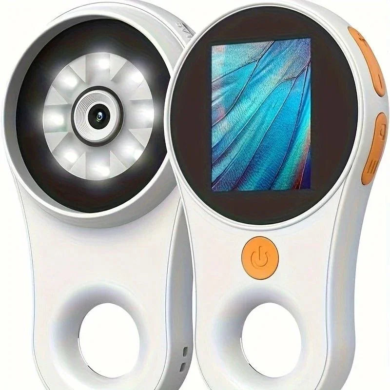 2 Inch 500X HD Portable Handheld Digital Microscope with Screen USB Connect to Computer for Plant Insect Repair Inspection.WHITE