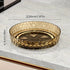 2PCS Acrylic Lazy Susan Organizer with Diamond Design | 360° Rotating Makeup & Vanity Tray | Modern Kitchen & Bathroom Storage（Transparent yellowish brown）