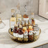 2PCS Acrylic Lazy Susan Organizer with Diamond Design | 360° Rotating Makeup & Vanity Tray | Modern Kitchen & Bathroom Storage（Transparent yellowish brown）