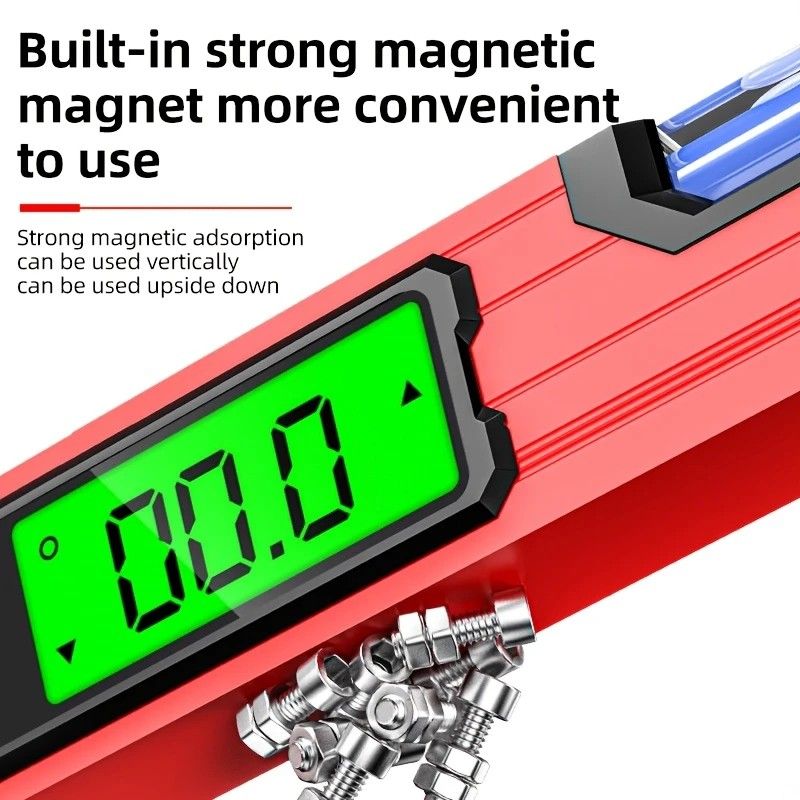 500mm Digital Level with Backlit LCD Display, Strong Magnetic Base, and Heavy-Duty Aluminum Alloy Material