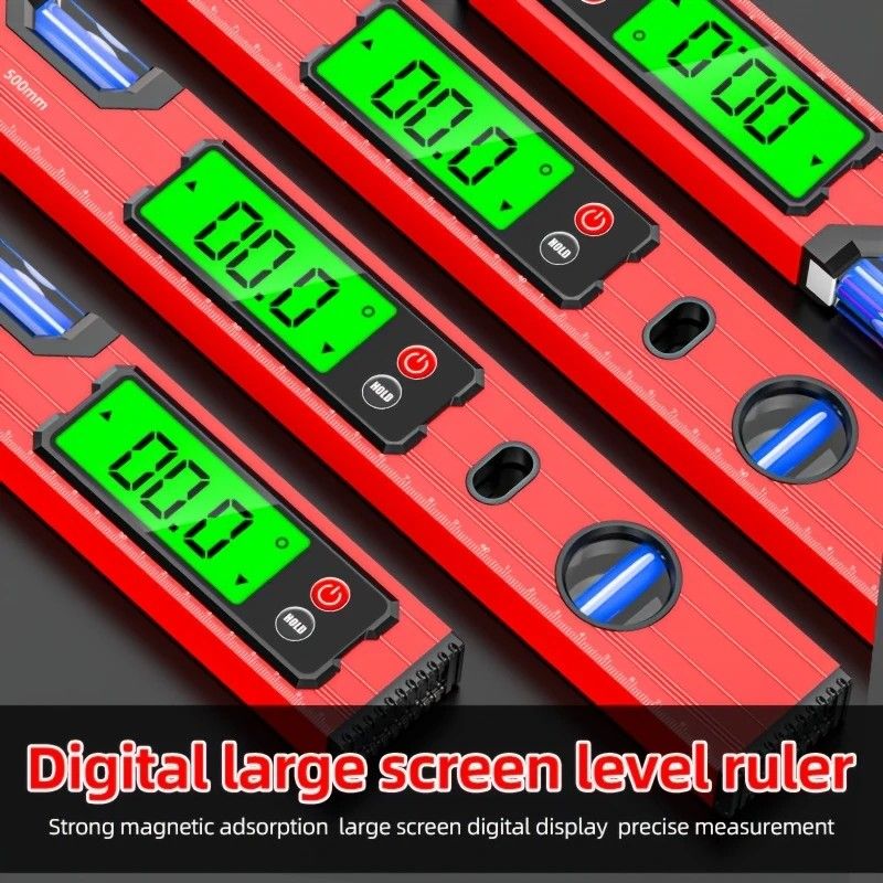 300mm Digital Level with Backlit LCD Display, Strong Magnetic Base, and Heavy-Duty Aluminum Alloy Material