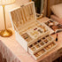 Pink Multi - layer Jewelry Storage Box: Velvet Lining, Three - layer Zoning, Double - drawer Storage for Accessories