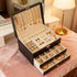 Pink Multi - layer Jewelry Storage Box: Velvet Lining, Three - layer Zoning, Double - drawer Storage for Accessories