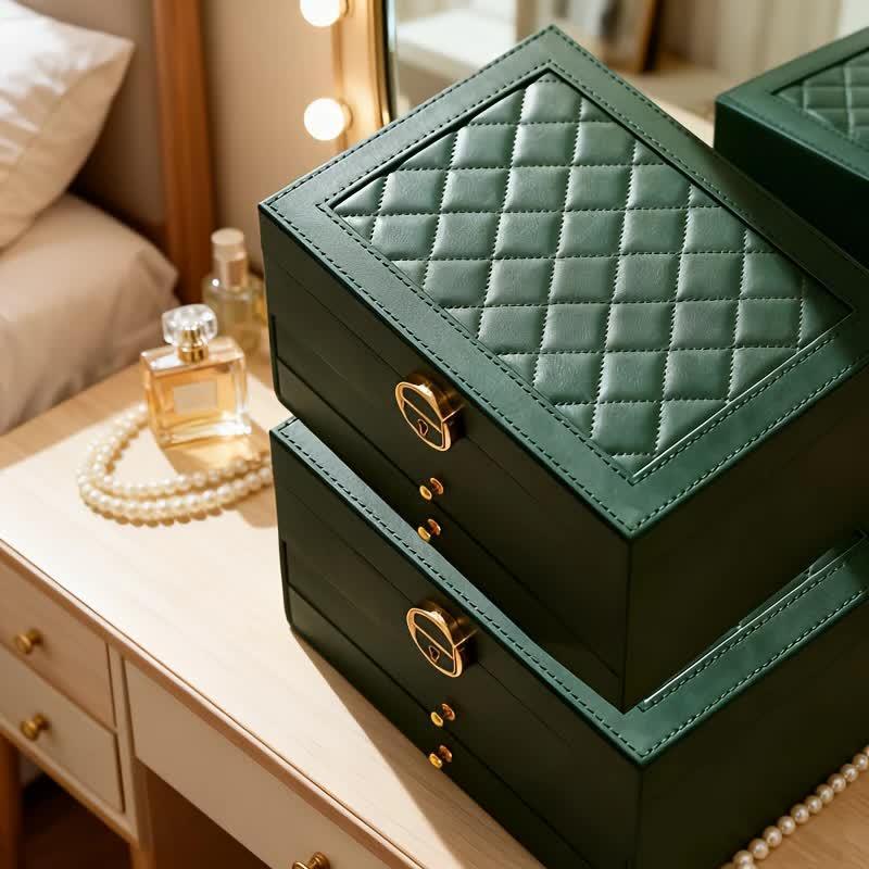 Pink Multi - layer Jewelry Storage Box: Velvet Lining, Three - layer Zoning, Double - drawer Storage for Accessories