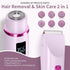 Women's Electric Dual Head Hair Remover – Double Ring Blade for Efficient Hair Removal, Fine Trimming Blade for Detailed Grooming, IPX7 Full Body Waterproof, Safe and Painless（pink)