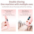 Women's Electric Dual Head Hair Remover – Double Ring Blade for Efficient Hair Removal, Fine Trimming Blade for Detailed Grooming, IPX7 Full Body Waterproof, Safe and Painless（pink)