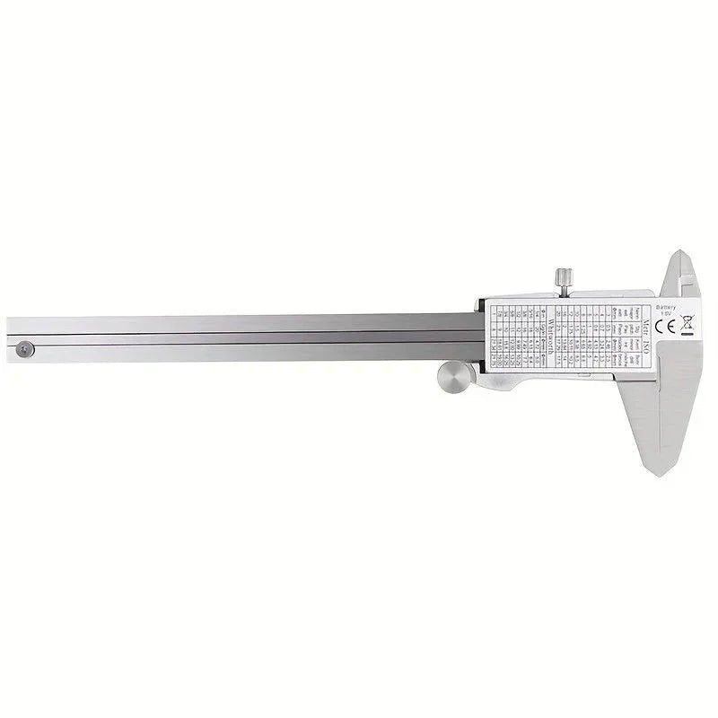 Stainless Steel Digital Caliper 150mm 6 Inch LCD Three Mode Metric Imperial Fractional One Touch Switch with Protective Case for Machinery DIY Precise Measurement