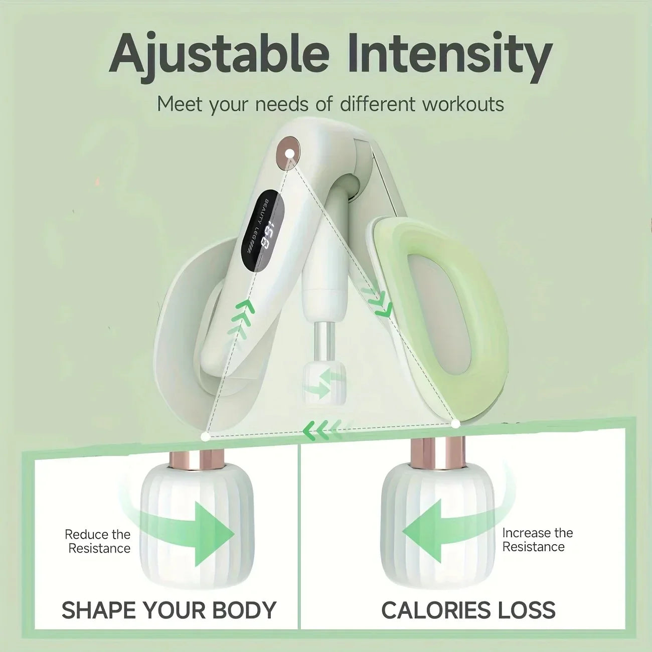Smart Leg Trainer – Adjustable Resistance, LED Counter, 360° TPE Panels