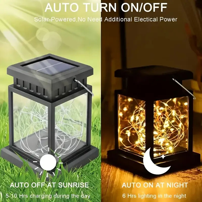 Solar Copper Wire Light: Auto Light Control, No Electricity Bill, 30 LEDs Illuminate Your Garden Night Sky./Four-color 30 beads