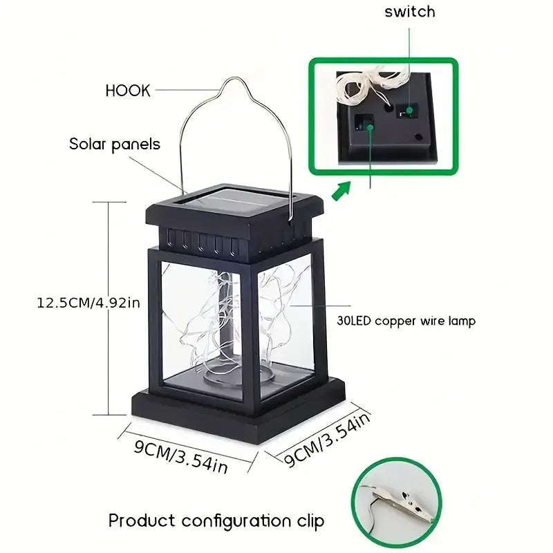 Solar Copper Wire Light: Auto Light Control, No Electricity Bill, 30 LEDs Illuminate Your Garden Night Sky./Four-color 30 beads